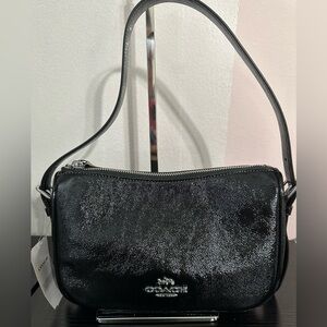 Coach Kailey Shoulder Bag Crinkle Patent NWT Black